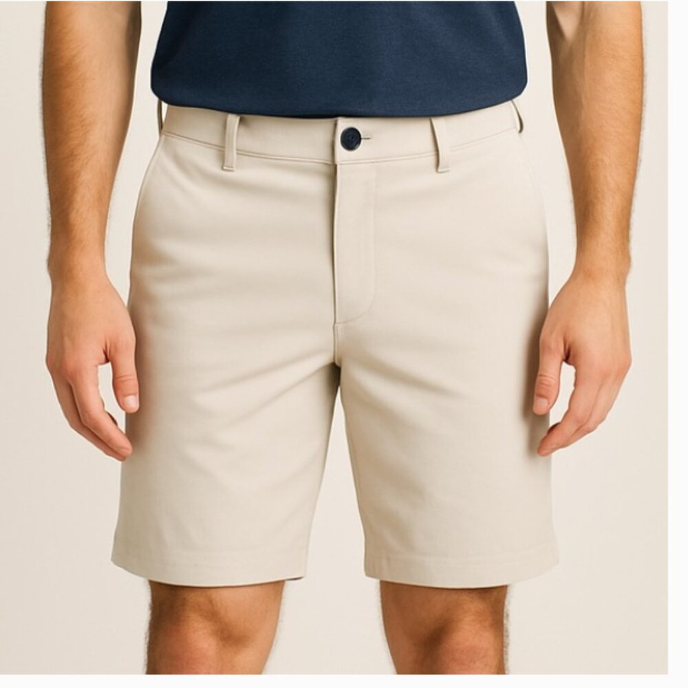 NEW! Pebble Beach Dry-Luxe Tan Flat Front Golf Shorts Tan Size 36